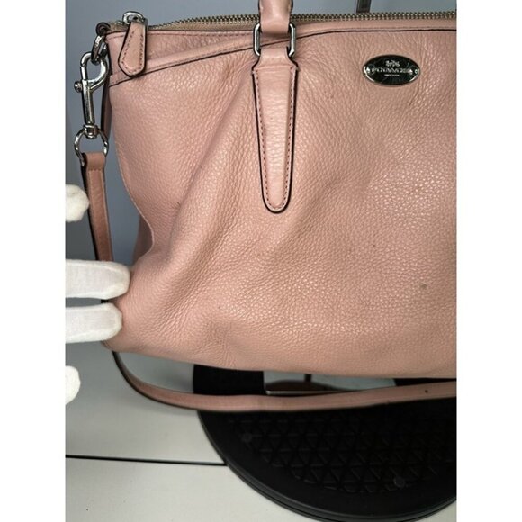 Coach Morgan Satchel Pink Pebbled Leather Shoulder Bag - Picture 5 of 12